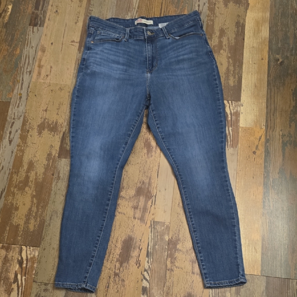 Levi's Signature High Rise Skinny Denim Blue Jeans Womens Size‎ 14S 26 Inseam